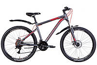 Горный велосипед 26" Discovery TREK AM DD 2022 18" Серо-красный