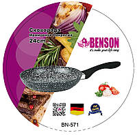 Сковорода (кованый алюминий) Benson антипригарное покрытие 24 см