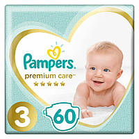 Підгузок Pampers Premium Care Midi Розмір 3 (6-10 кг), 60 шт (4015400274780) EM, код: 7484630