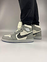 Кроссовки, кеды отличное качество Nike Air Jordan 1 Retro Mid Grey White x Nike Dior Размер 41