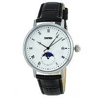 Мужские круглые наручные часы SKMEI 9308SIBK / Крутые мужские часы / Стильные классические UW-540 мужские часы