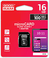 Карта Пам'яті microSDHC 16GBUHS-I class 10 + SD Ad apter SDXC M1AA-0160R12(667569137754)