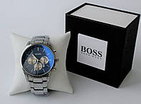 Мужские наручные часы Hugo Boss серебристые высокое качество