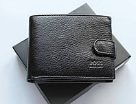 Мужской кожаный кошелек Hugo Boss Black высокое качество
