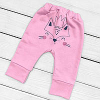 Детские штаны с начесом Dexter`s с принтом сзади foxie 68 см розовый