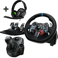 Комплект (кермо, педалі, навушники, коробка передач) Logitech G29 Driving Force Racing Wheel + Astro A10