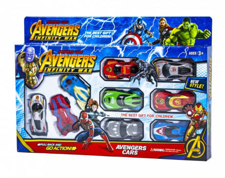 

Игровой набор машинок в стиле Хот Вилс Мстители 9шт Марвел 757-18