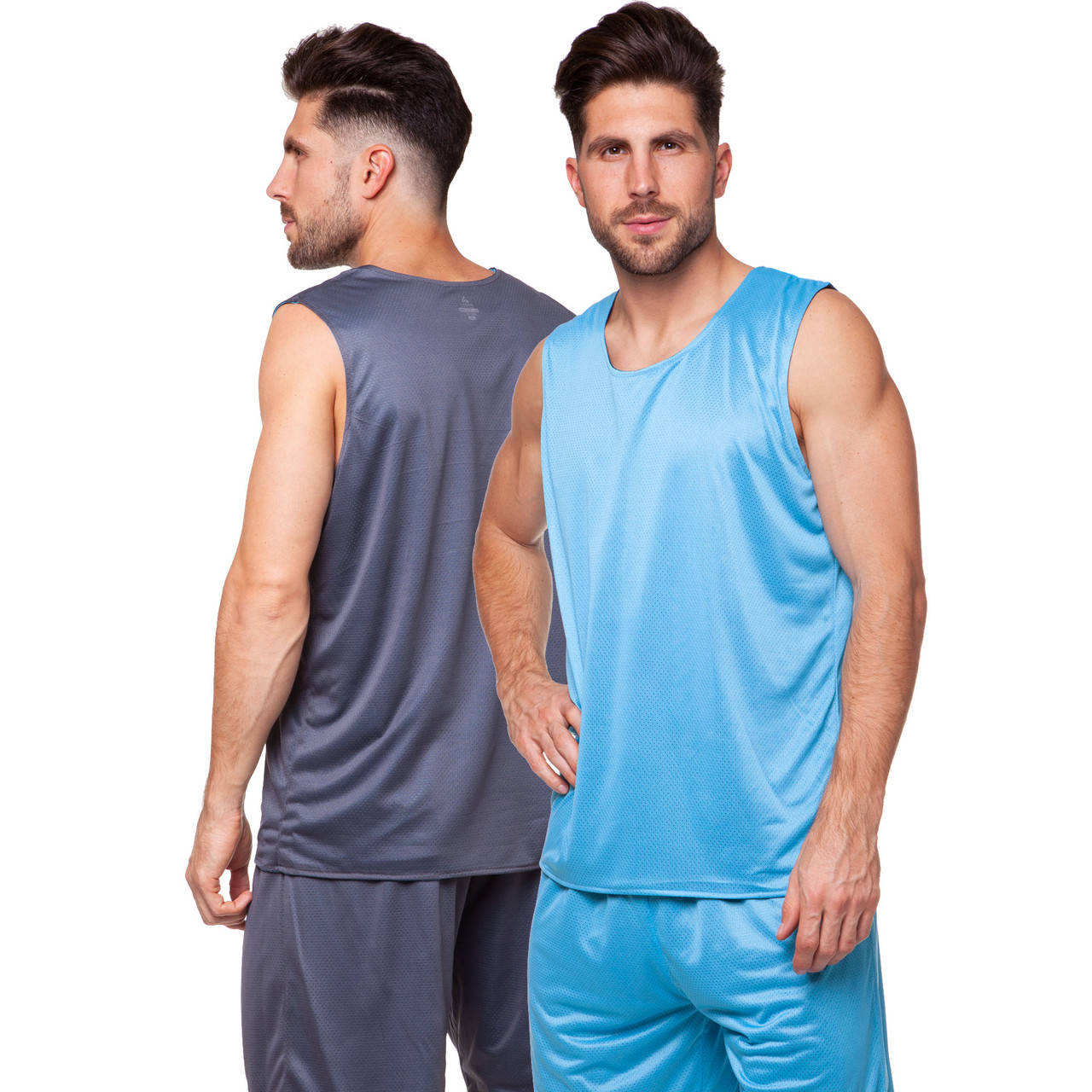 

Форма баскетбольная мужская двусторонняя сетка Lingo Stalker LD-8300 серый-голубой 5XL (рост 185-190)