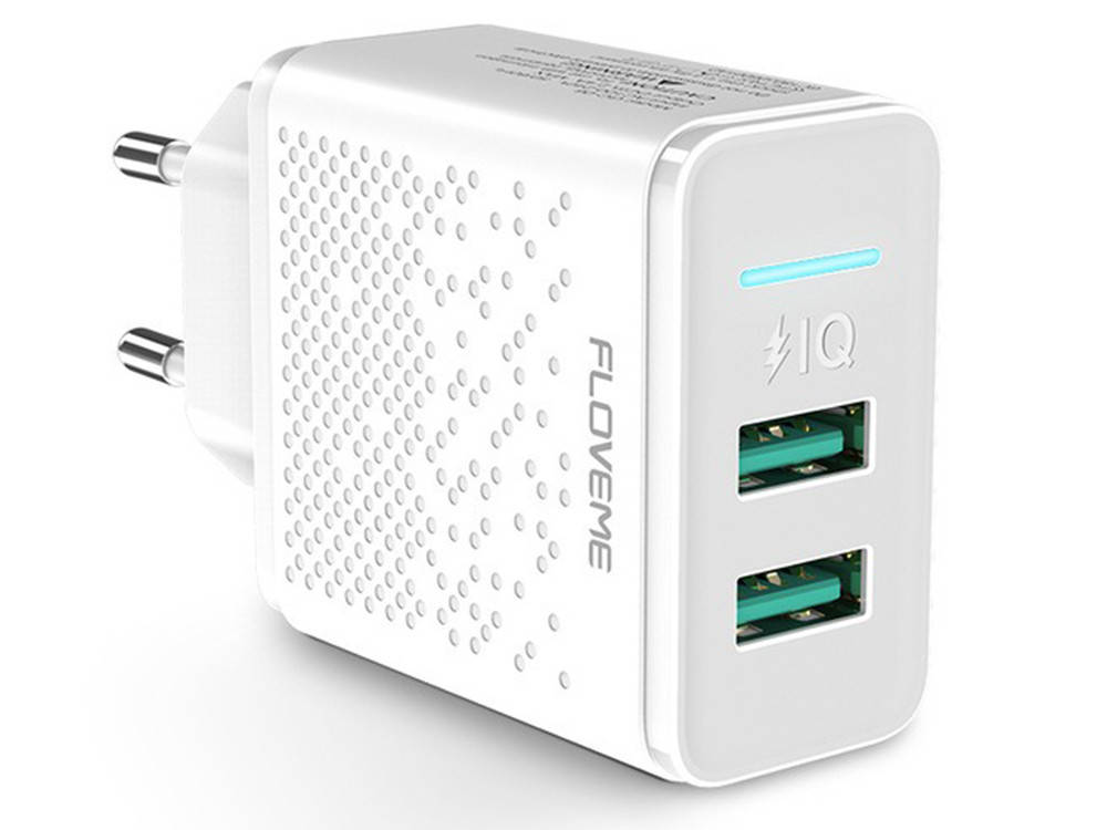 

Зарядное устройство Floveme 2 USB 5 В 2.4 A Белый