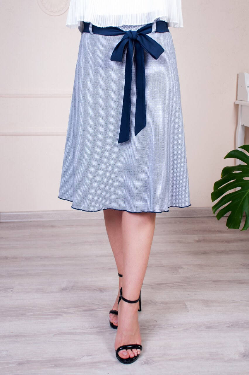 

Летняя женская юбка солнце клеш размер 46-56, Темно-синий