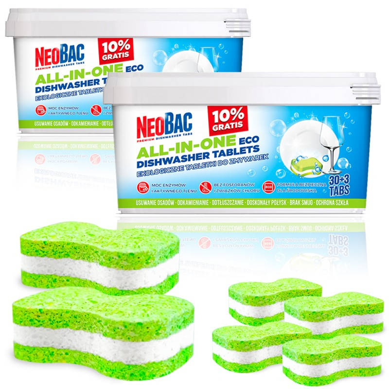 

БИО таблетки NeoBac Ecological для посудомоечной машины, 60 таб. +6 шт в подарок !