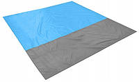 Великий вологозахисний пікніковий пляжний килимок 210х200 см MustHave Блакитний (S1645401)