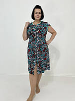 Халат женский на молнии с карманами Triko Летний 50-52 Бирюзовый 83962425-1