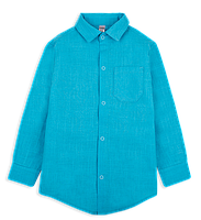 Рубашка хлопковая для мальчика GABBI RB-20-1 Бирюзовый на рост 128 (12026)