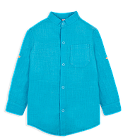 Рубашка детская для мальчика GABBI длинный рукав RB-20-2 Бирюзовый на рост 122 (12027)