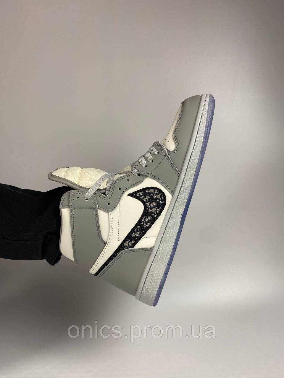 Nike Air Jordan 1 Retro Mid Grey White x Nike Dior кроссовки и кеды хорошее качество хорошее качество Размер - фото 9 - id-p2149260868