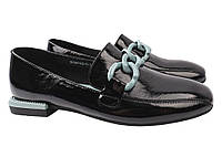 Туфлі жіночі з натуральної лакової шкіри на низькому ходу Чорні Brocoly 313-21DTC 40 TS, код: 7364513