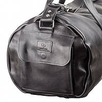 Велика шкіряна дорожня сумка чорного кольору Grande Pelle 760610 хороша якість