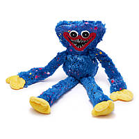 М'яка іграшка обіймашка Хагі Ваги синя з блискітками та зірочками 40 см з липучками на лапках Huggу-Wuggу