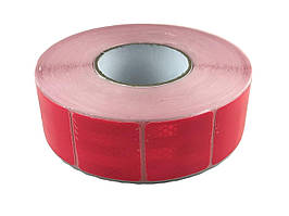 Стрічка світловідбивна 5,5см х 50м сигментована (червона) SKADI