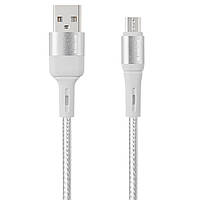 Кабель USB - micro USB BRAID 1 метр 2.4A GB-AM160WH (00737) White «H-s»