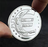 Монета сувенірна жетон 10 років Євросоюзу у 3D рамці на підставці, фото 4