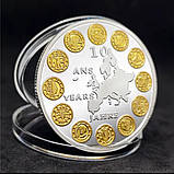 Монета сувенірна жетон 10 років Євросоюзу у 3D рамці на підставці, фото 3