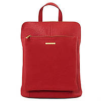 Рюкзак-сумка жіноча шкіряна (Італія) Tuscany TL141682 (Lipstick Red) Estet