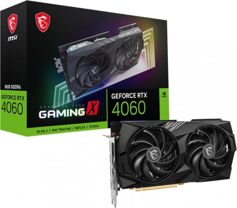 Видеокарта GF RTX 4060 8GB GDDR6 Gaming X MSI (GeForce RTX 4060 GAMING X 8G)