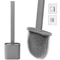 Силиконовый туалетный ершик с креплением на стену Toilet Brush, Серый / Щетка ершик для унитаза