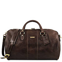 Lisbona Дорожня шкіряна сумка-дафл Великий розмір Tuscany TL141657 (Темно-коричневий) Estet