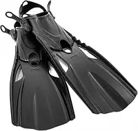 Ласты резинопластиковые для плавания Intex, черные ласты для активного отдыха 55635