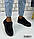 Кросівки жіночі з натуральної шкіри, кросівки жіночі чорні, білі жіночі кросівки на високій підошві, фото 3