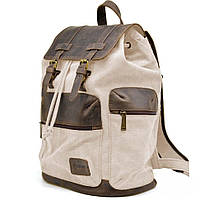 Рюкзак серый (светлый) из парусины и кожи RGj-0010-4lx от бренда TARWA