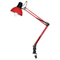 Настольная лампа в современном стиле на струбцине Brille 40W MTL-07 Красный MN, код: 7271407