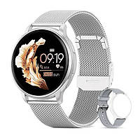 Женские умные смарт часы g35 Smart watch Melanda с шагомером пульсометром трекер Два ремешка металл силикон