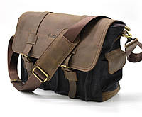 Мужская сумка через плечо парусина+кожа RG-6690-4lx бренда Tarwa ESTET