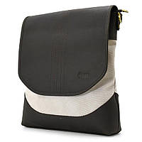 Мужская сумка через плечо кожа и канвас парусина RGj-18072-4lx бренда TARWA ESTET