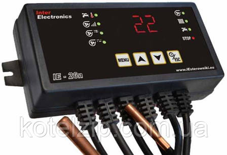Автоматика для твердопаливного котла Inter Electronics IE-26n (на 2 насоси та 1 вентилятор), фото 1