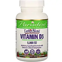 Витамин D3 Earths Blend 5000 МО (Vitamin D3) Paradise Herbs 90 растительных капсул