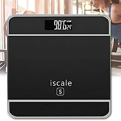 Ваги підлогові до 180кг, 2017D ISCALE, Чорний / Ваги для підлоги на батарейках / Електронні ваги для зважування