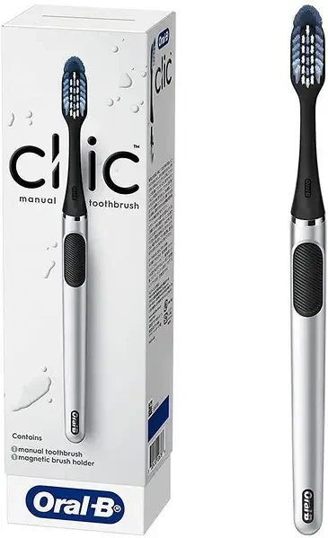 Мануальна зубна щітка Oral-B Clic зі змінною насадкою та магнітом для кріплення