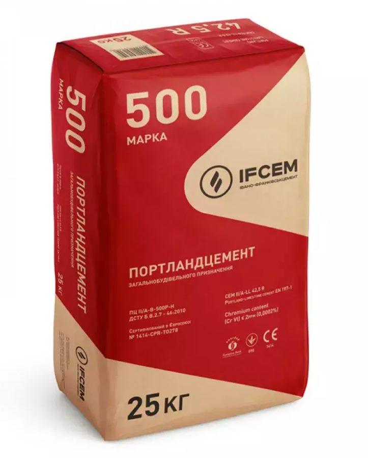 Цемент IFCEM ПЦ I-500-Н Івано-Франківськ (без шлаку) 25 кг - фото 1 - id-p2149371180