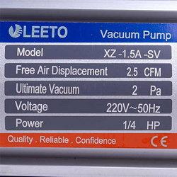 Вакуумный насос с манометром LEETO XZ-1,5-SV (1 ступ./70 л/мин.) - фото 2 - id-p1678695594