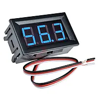 Digital DC Voltmeter 0-100V, Цифровой вольтметр 0-100В, 3-разрядный, синий дисплей, размеры 48x29x22мм