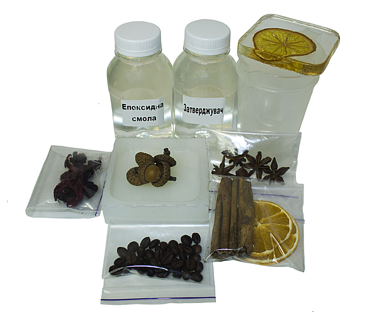 Набір із епоксидною смолою для творчості "костер під чашку", фото 1