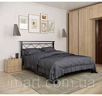 Кровать двуспальная металлическая DIANA-1 МК. Кованая кровать в спальню из металла в стиле Loft 140х190
