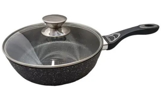 Сковорідка Benson BN-484 28*7 см глибока з кришкою і гранітним покриттям
