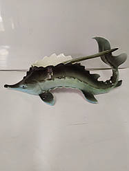 Икорница с ложкой керамическая Осётр 21*6см /без упаковки /