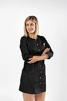 Медичний жіночий халат Одеса Чорний, фото 3